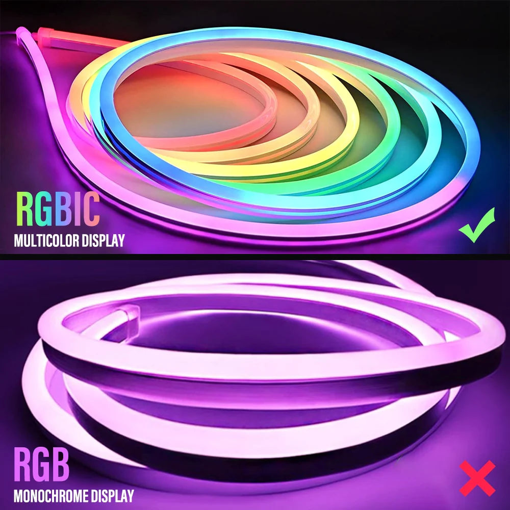 Illuminate Your Space with the RGBIC Neon Light: Smart WiFi-Enabled Rope Light for Customizable Music Sync and Ambient Decor