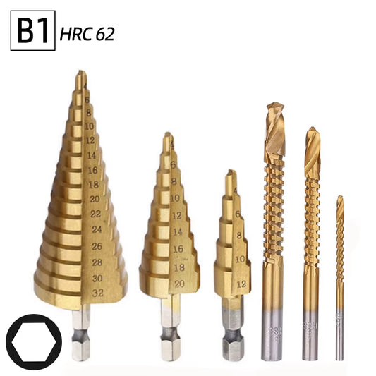 Step Drill Bit Saw Drill Bit Set Titanium 4-12 4-20 4-32Mm Wood Metal Hole Cutter Cone Drills Drilling Tool 3 6 8Mm Twist Drill