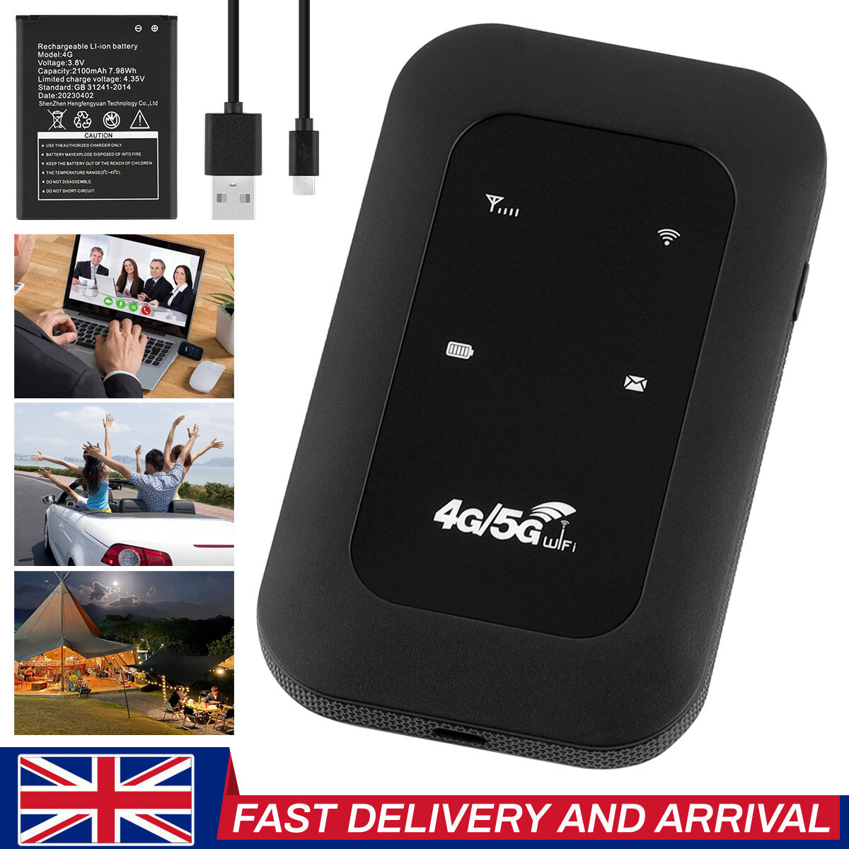 Unlocked Wifi Mobile Broadband Wireless Router Portable Mifi Hotspot 4G LTE TOP!