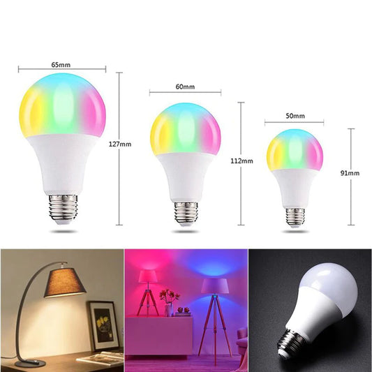 E27 RGB LED Bulb - 5W, 10W, 15W - Color Changeable RGBWW Lamp with IR Remote Control and Memory Function - 110V/220V