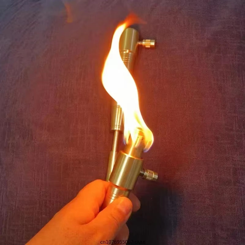 Retro Flashlight Kerosene Lighter Handle Extended Multi-Function Lighter Outdoor Cool Special Ignition Tool