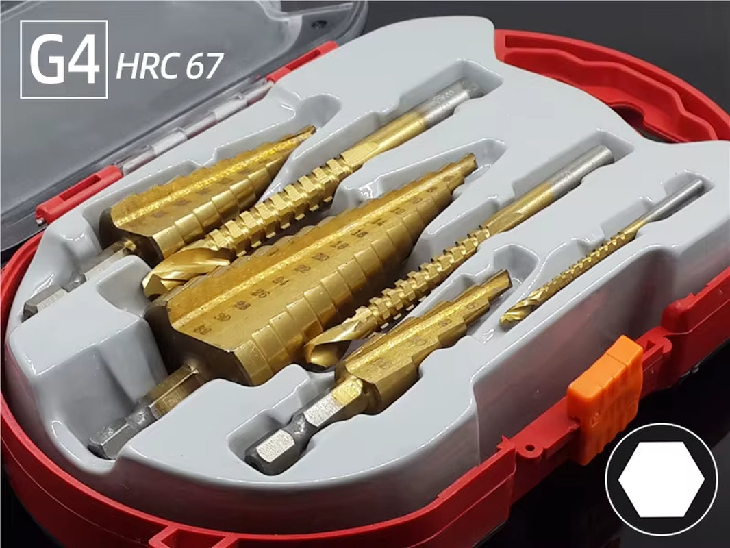 Step Drill Bit Saw Drill Bit Set Titanium 4-12 4-20 4-32Mm Wood Metal Hole Cutter Cone Drills Drilling Tool 3 6 8Mm Twist Drill
