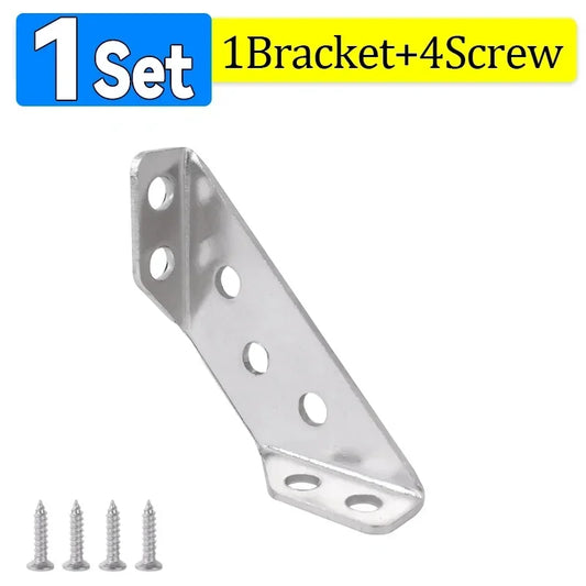 1-10PCS Corner Brackets Stainless Steel Furniture Angle Shelf Connector Cabinet Support Fixing Frame Corner Brace with Screw
