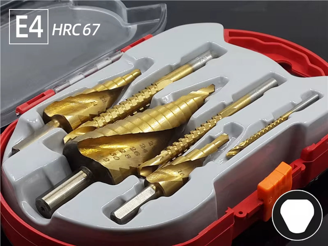 Step Drill Bit Saw Drill Bit Set Titanium 4-12 4-20 4-32Mm Wood Metal Hole Cutter Cone Drills Drilling Tool 3 6 8Mm Twist Drill