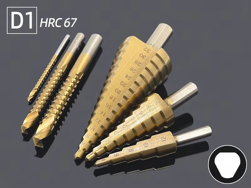 Step Drill Bit Saw Drill Bit Set Titanium 4-12 4-20 4-32Mm Wood Metal Hole Cutter Cone Drills Drilling Tool 3 6 8Mm Twist Drill