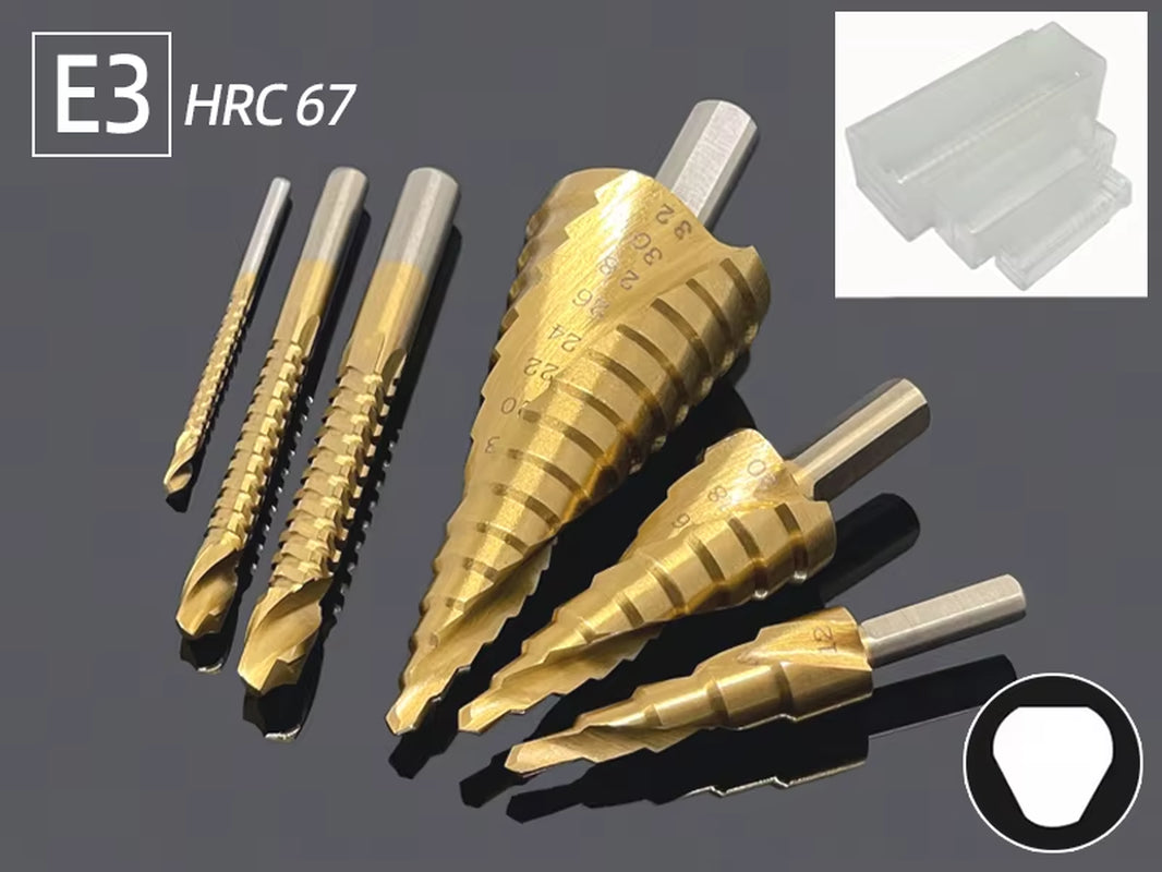 Step Drill Bit Saw Drill Bit Set Titanium 4-12 4-20 4-32Mm Wood Metal Hole Cutter Cone Drills Drilling Tool 3 6 8Mm Twist Drill