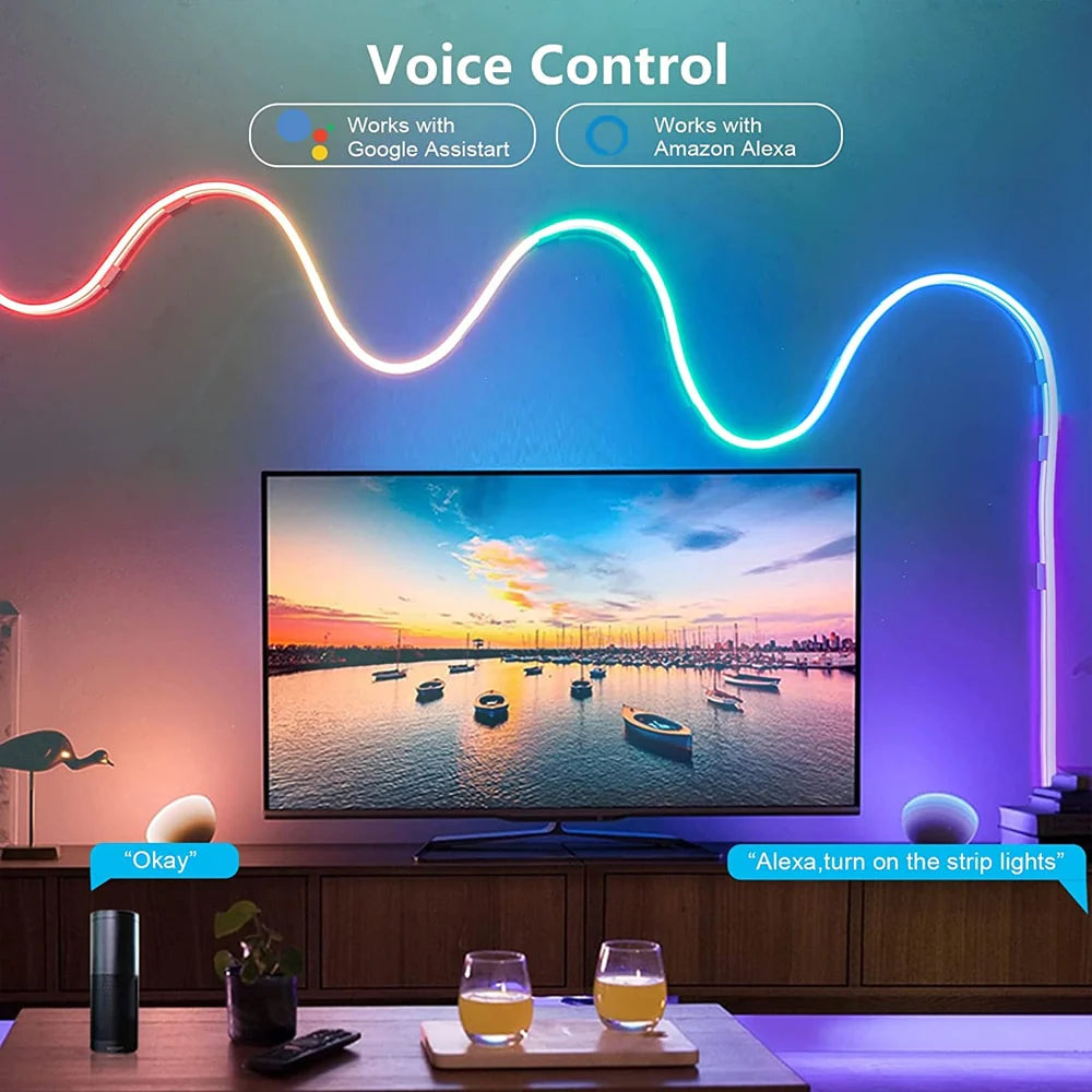 Illuminate Your Space with the RGBIC Neon Light: Smart WiFi-Enabled Rope Light for Customizable Music Sync and Ambient Decor