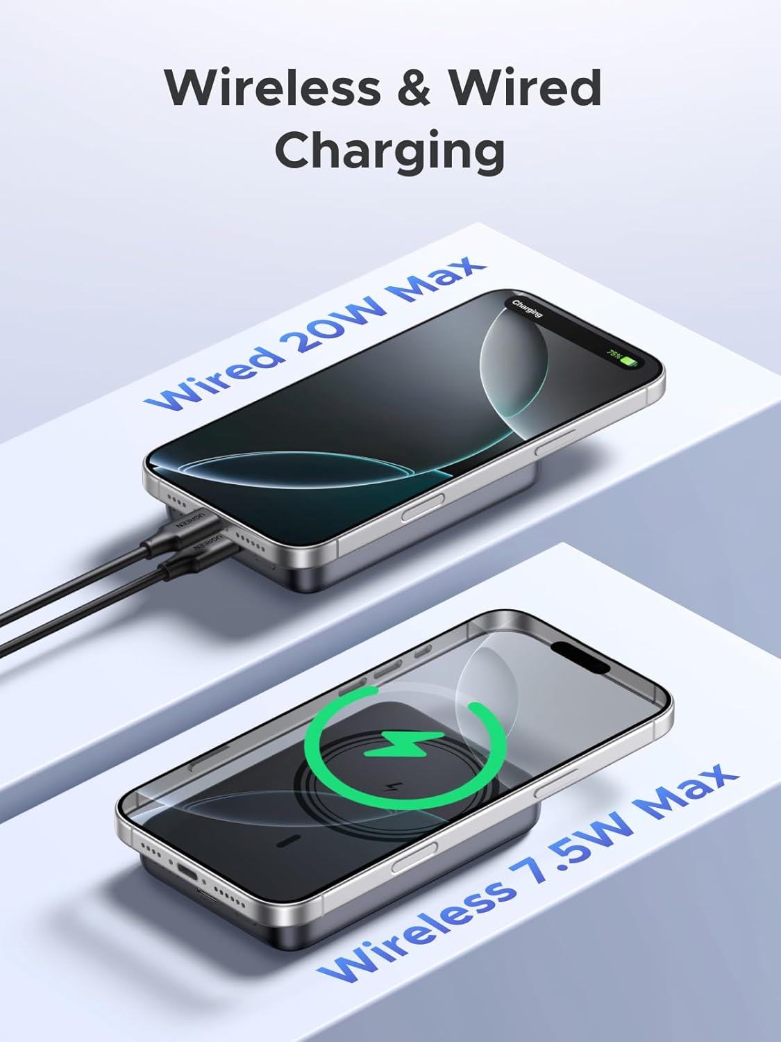Nexode Magnetic Wireless Power Bank Fast Charging, 10000Mah Magsafe-Compatible Portable Charger PD 20W USB-C Battery Pack Compatible with Iphone 16/15/14/13/12 Plus/Pro/Pro Max/Mini