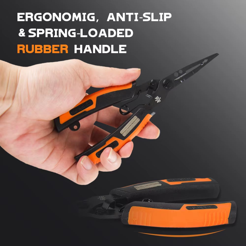 New Multifunction Cutthroat Fishing Pliers PTFE Coating Fishing Split Ring Pliers,2Cr13 Stainless Steel Fishing Tools