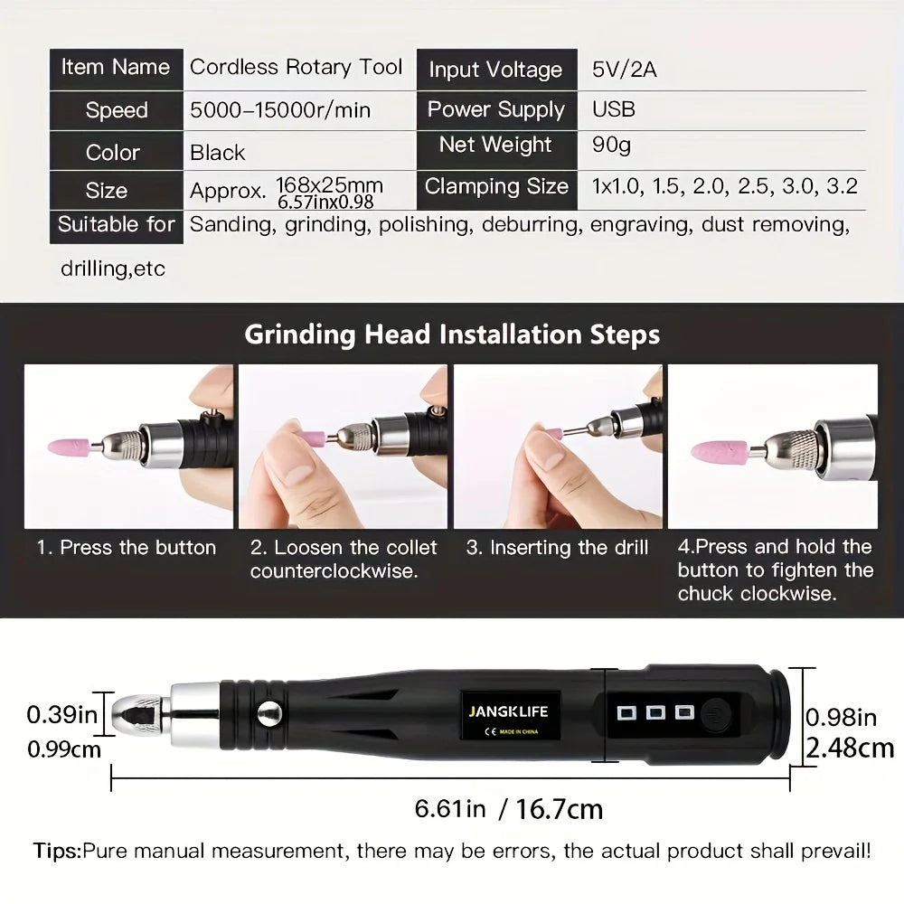 JANGKLIFE Electric Drill Grinder Engraver Pen Grinder Mini Drill Electric Rotary Tool Grinding Machine