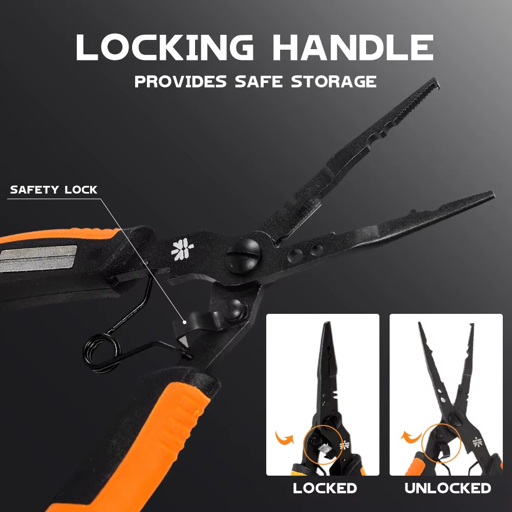 New Multifunction Cutthroat Fishing Pliers PTFE Coating Fishing Split Ring Pliers,2Cr13 Stainless Steel Fishing Tools