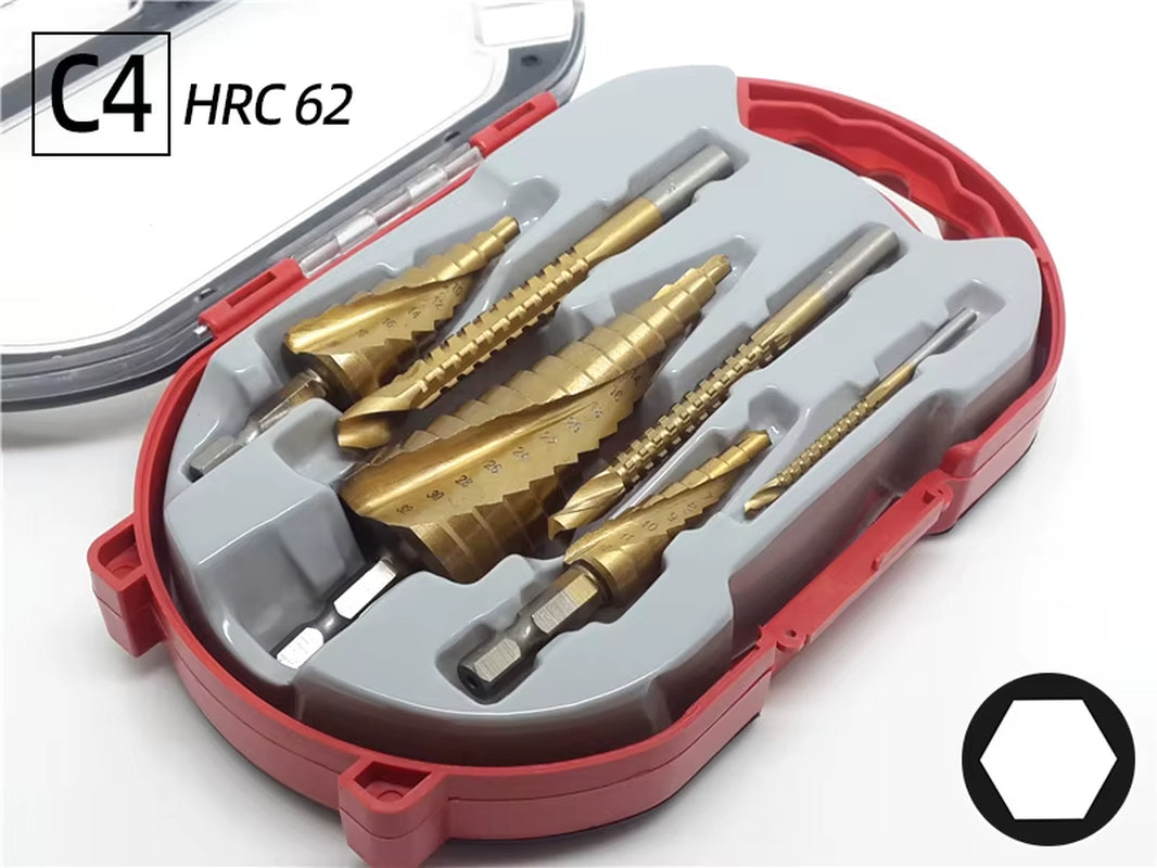 Step Drill Bit Saw Drill Bit Set Titanium 4-12 4-20 4-32Mm Wood Metal Hole Cutter Cone Drills Drilling Tool 3 6 8Mm Twist Drill