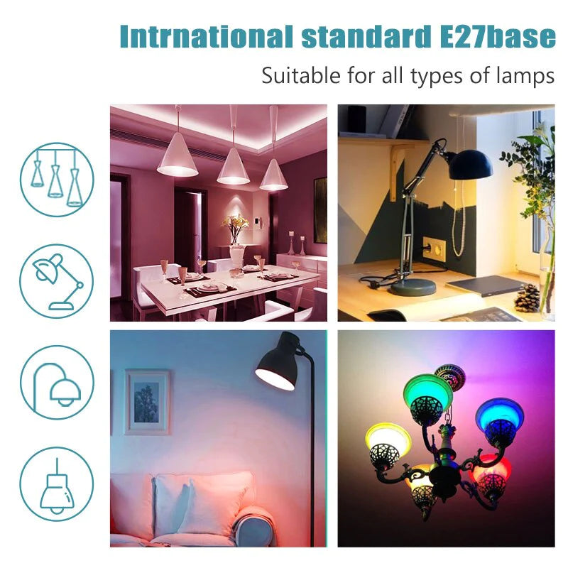 E27 RGB LED Bulb - 5W, 10W, 15W - Color Changeable RGBWW Lamp with IR Remote Control and Memory Function - 110V/220V
