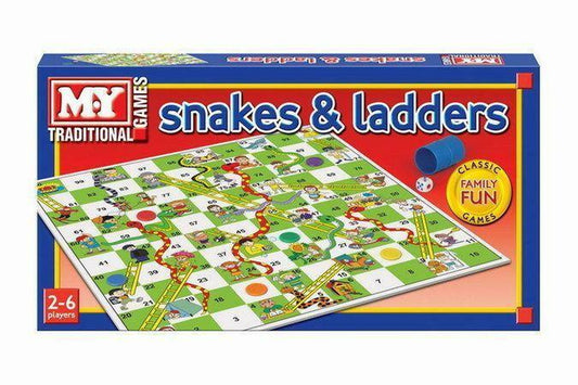 Traditional Snakes and Ladders Board Game Family Kids Children Games Play Set