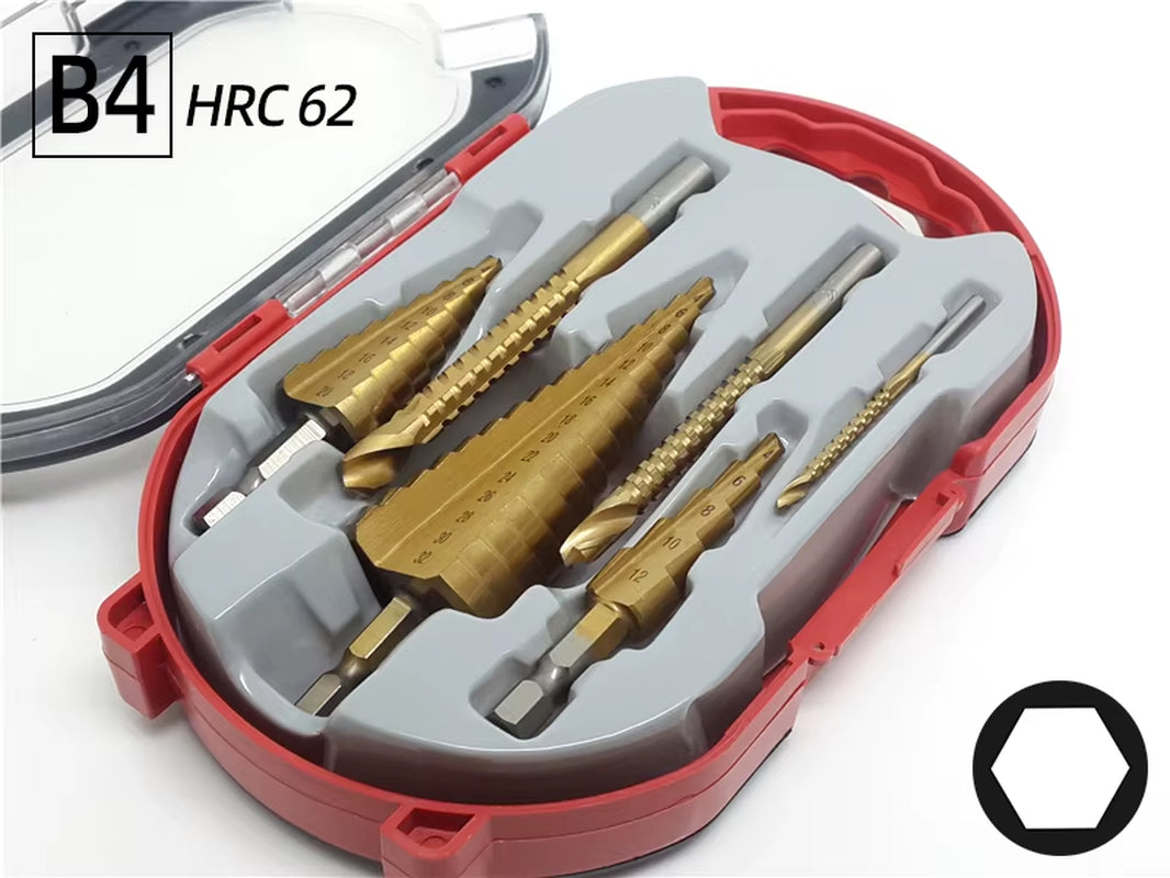 Step Drill Bit Saw Drill Bit Set Titanium 4-12 4-20 4-32Mm Wood Metal Hole Cutter Cone Drills Drilling Tool 3 6 8Mm Twist Drill