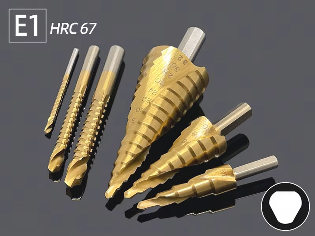 Step Drill Bit Saw Drill Bit Set Titanium 4-12 4-20 4-32Mm Wood Metal Hole Cutter Cone Drills Drilling Tool 3 6 8Mm Twist Drill