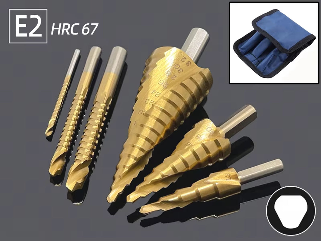 Step Drill Bit Saw Drill Bit Set Titanium 4-12 4-20 4-32Mm Wood Metal Hole Cutter Cone Drills Drilling Tool 3 6 8Mm Twist Drill