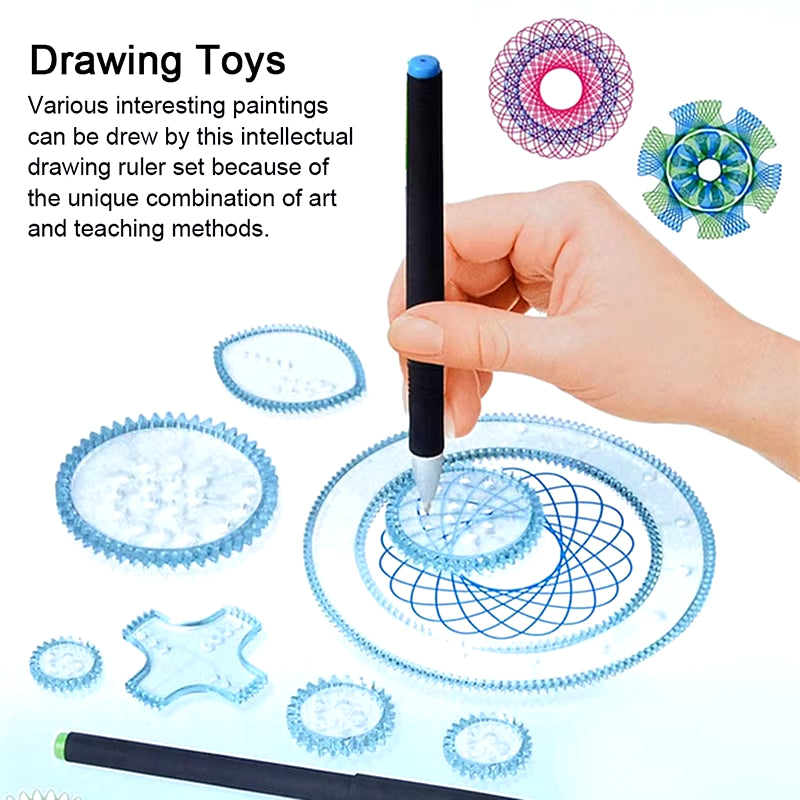 22Pcs Spirograph Drawing Toys Set Interlocking Gears Wheels Painting Drawing Accessories Creative Educational Toy Spirographs