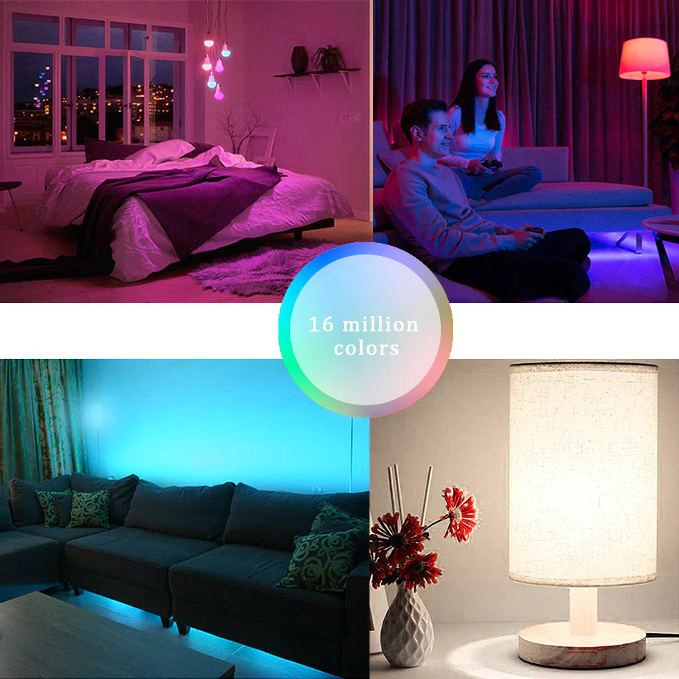 E27 RGB LED Bulb - 5W, 10W, 15W - Color Changeable RGBWW Lamp with IR Remote Control and Memory Function - 110V/220V