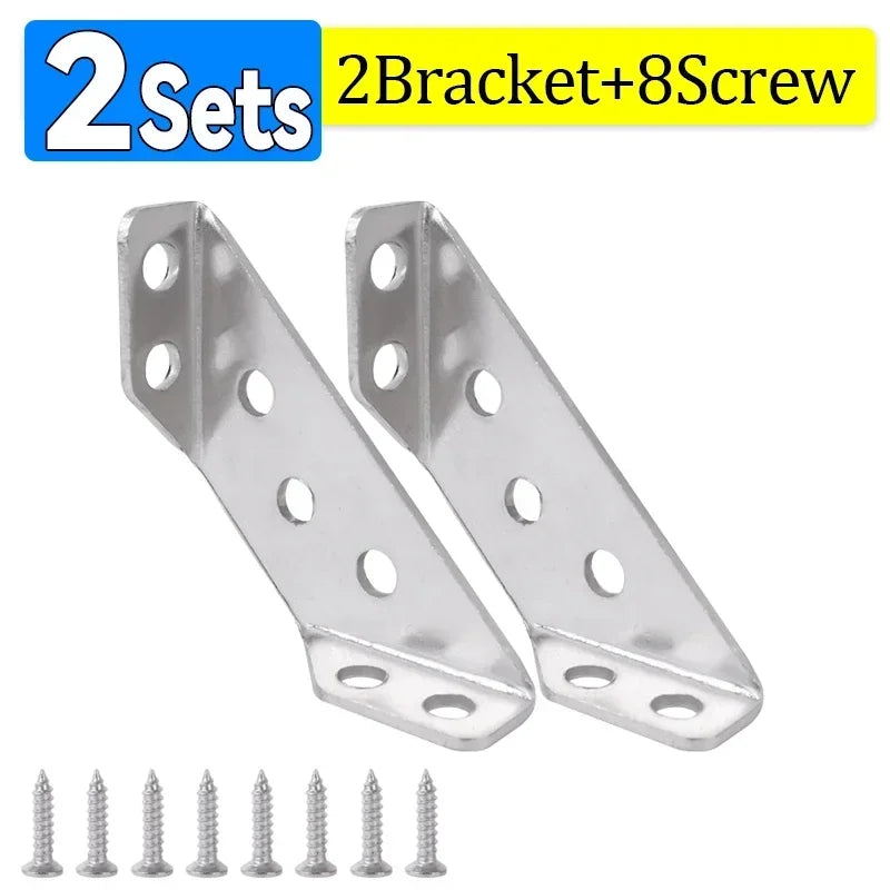 1-10PCS Corner Brackets Stainless Steel Furniture Angle Shelf Connector Cabinet Support Fixing Frame Corner Brace with Screw