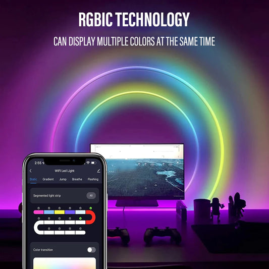 Illuminate Your Space with the RGBIC Neon Light: Smart WiFi-Enabled Rope Light for Customizable Music Sync and Ambient Decor