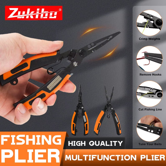 New Multifunction Cutthroat Fishing Pliers PTFE Coating Fishing Split Ring Pliers,2Cr13 Stainless Steel Fishing Tools