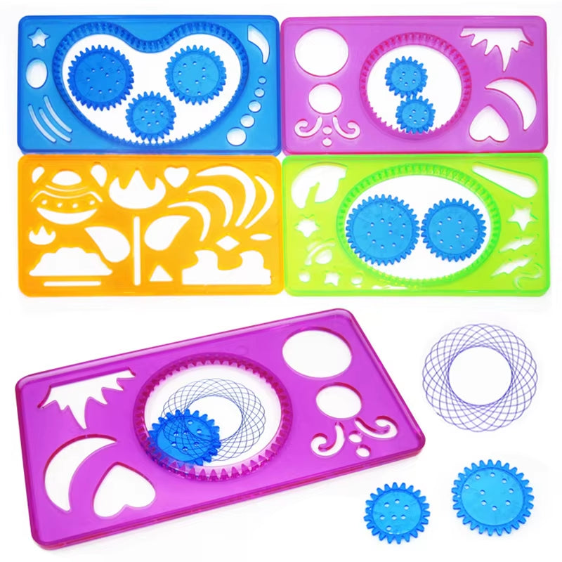 22Pcs Spirograph Drawing Toys Set Interlocking Gears Wheels Painting Drawing Accessories Creative Educational Toy Spirographs