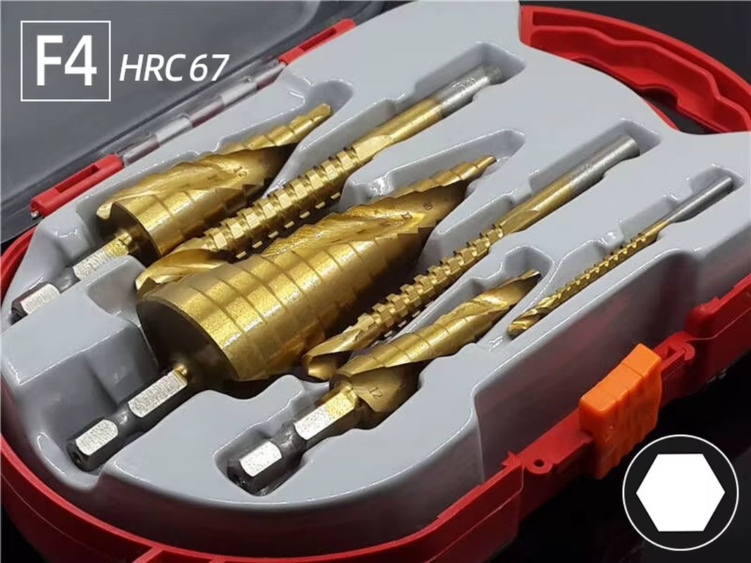 Step Drill Bit Saw Drill Bit Set Titanium 4-12 4-20 4-32Mm Wood Metal Hole Cutter Cone Drills Drilling Tool 3 6 8Mm Twist Drill
