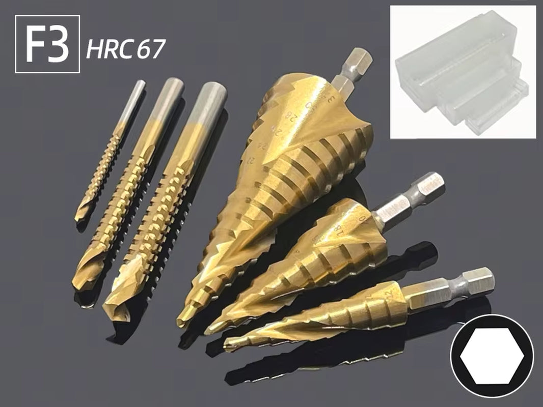 Step Drill Bit Saw Drill Bit Set Titanium 4-12 4-20 4-32Mm Wood Metal Hole Cutter Cone Drills Drilling Tool 3 6 8Mm Twist Drill