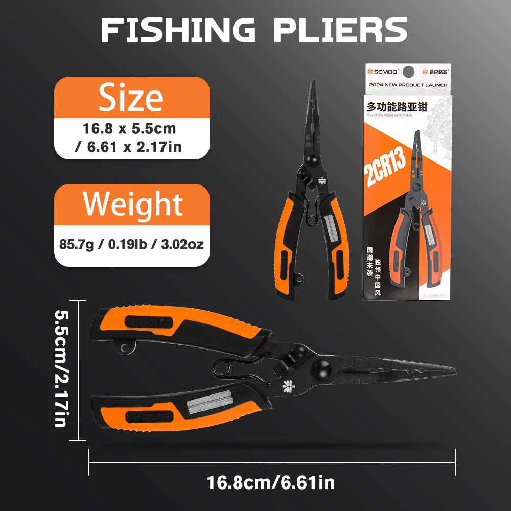 New Multifunction Cutthroat Fishing Pliers PTFE Coating Fishing Split Ring Pliers,2Cr13 Stainless Steel Fishing Tools