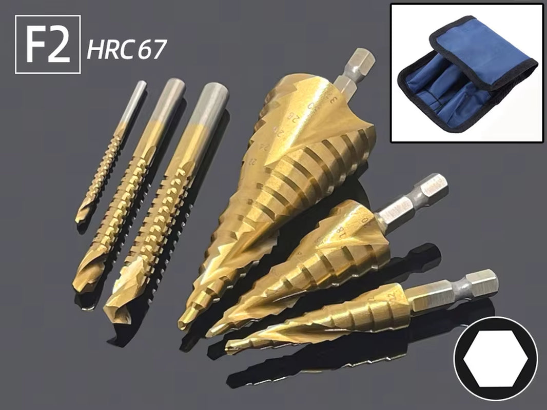 Step Drill Bit Saw Drill Bit Set Titanium 4-12 4-20 4-32Mm Wood Metal Hole Cutter Cone Drills Drilling Tool 3 6 8Mm Twist Drill