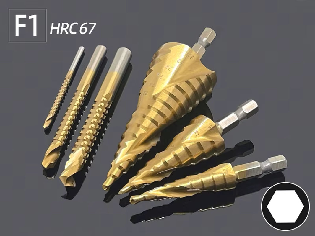 Step Drill Bit Saw Drill Bit Set Titanium 4-12 4-20 4-32Mm Wood Metal Hole Cutter Cone Drills Drilling Tool 3 6 8Mm Twist Drill