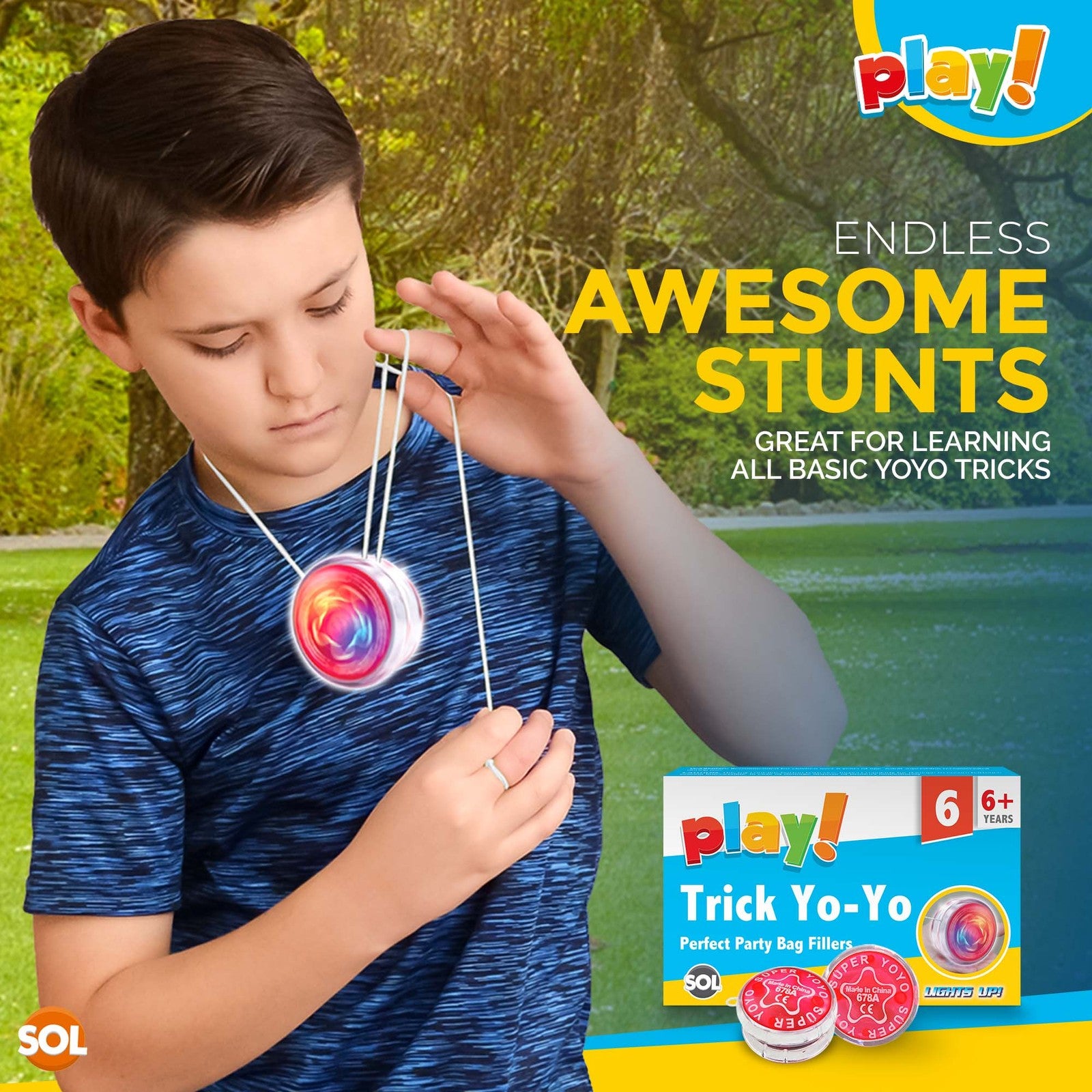 6-24 Professional Yoyo Light up Spinner Toy Pro Trick Flashing Clutch Yo Yo Kids