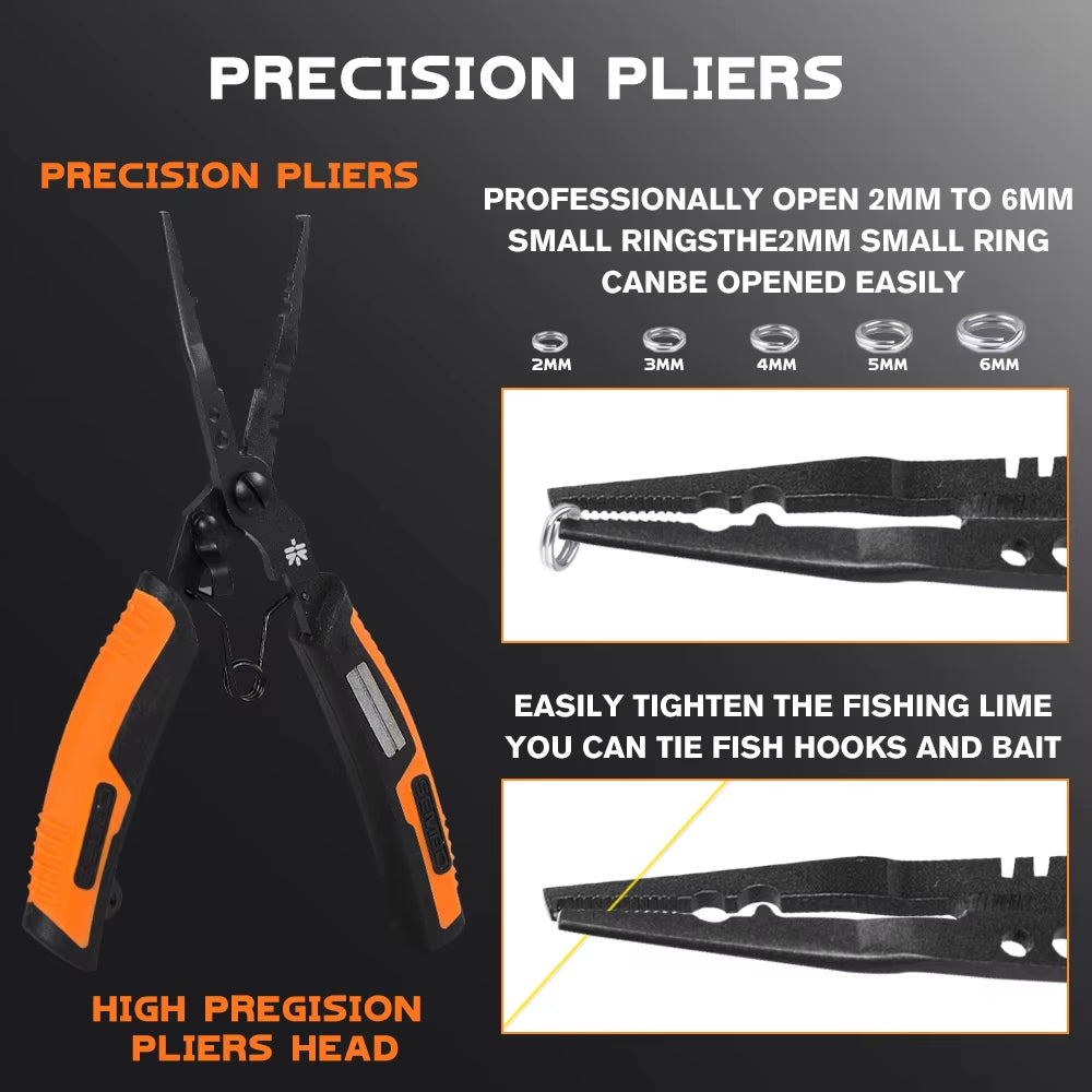New Multifunction Cutthroat Fishing Pliers PTFE Coating Fishing Split Ring Pliers,2Cr13 Stainless Steel Fishing Tools
