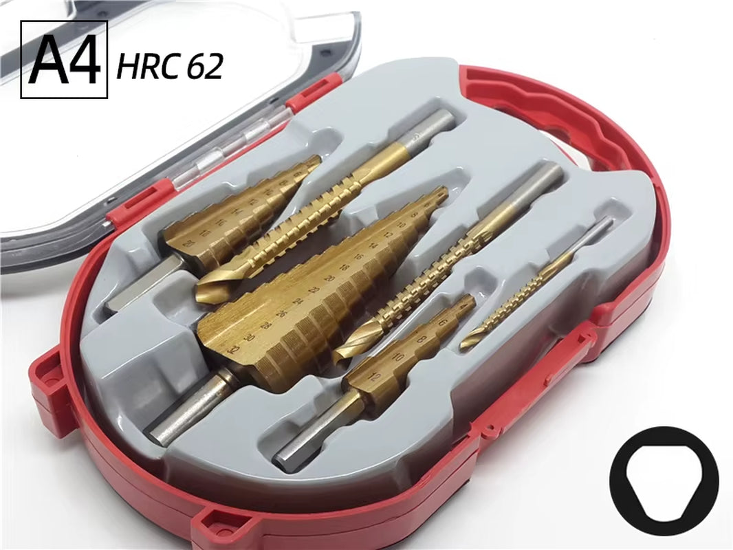 Step Drill Bit Saw Drill Bit Set Titanium 4-12 4-20 4-32Mm Wood Metal Hole Cutter Cone Drills Drilling Tool 3 6 8Mm Twist Drill