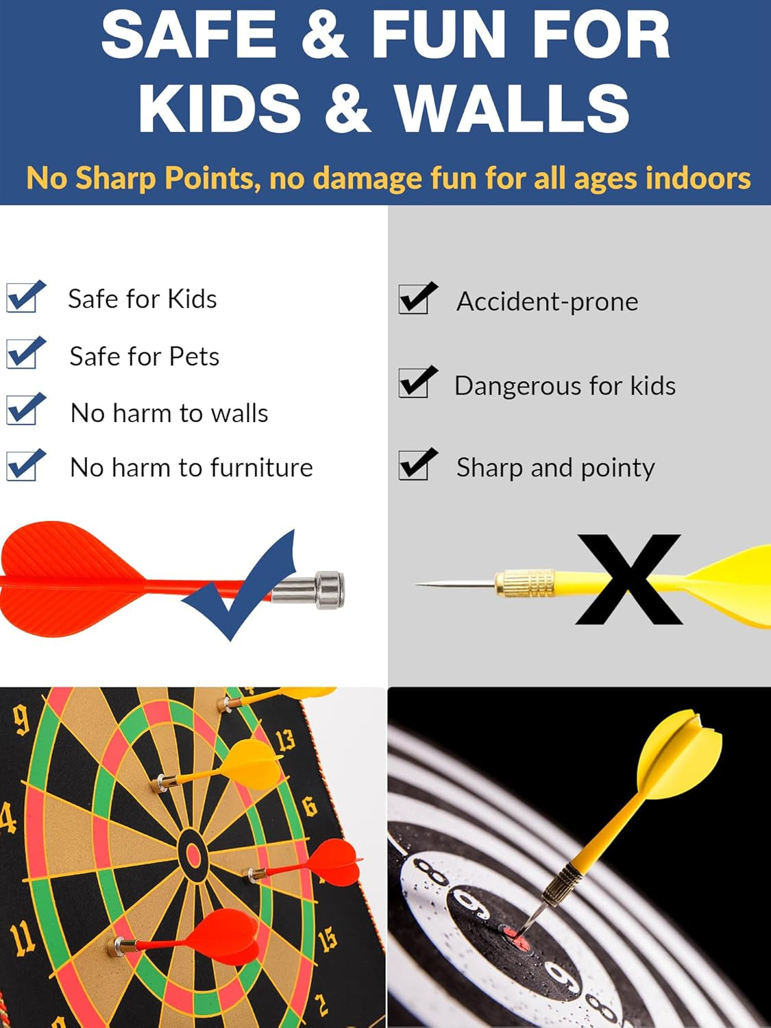 Magnetic Dart Board for Kids, Indoor Outdoor Dart Games with 12Pcs Magnetic Darts, Rollup Double Sided Board Game Set for Gifts