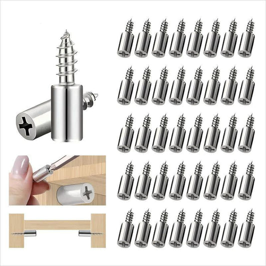 40Count Self-Tapping Screws,Shelf Support Pegs,Shelf Pins with Non-Slip Sleeve,Cabinet Shelf Pegs for Kitchen Utensils,Bookcases and Wardrobes,Fixed Support Self-Tapping Cross Screw.
