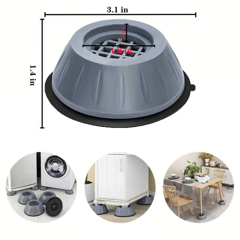 4Pcs anti Vibration Pads for Washing Machine and Dryer Shock and Noise Cancelling Washing Machine Support Prevent Moving Shaking Walking Universal Size