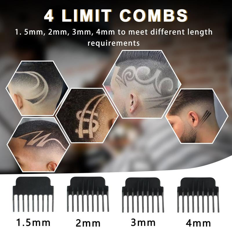 Rechargeable T-Blade Hair Clippers for Men,Approached Zero Gapped Hair Trimmer,Home Hair Cutting Cordless Grooming Kit.