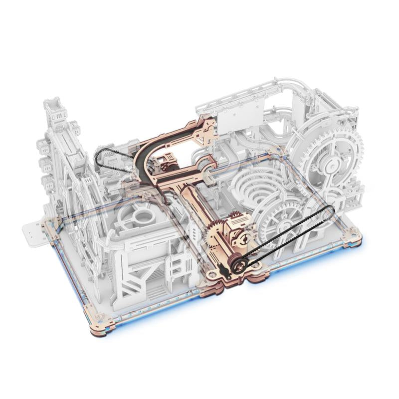 【Self-Assembly Puzzle】Rokr 3D Wooden Puzzles for Adults Marble Run Model Building Kit(Lga01 Marble Night City)