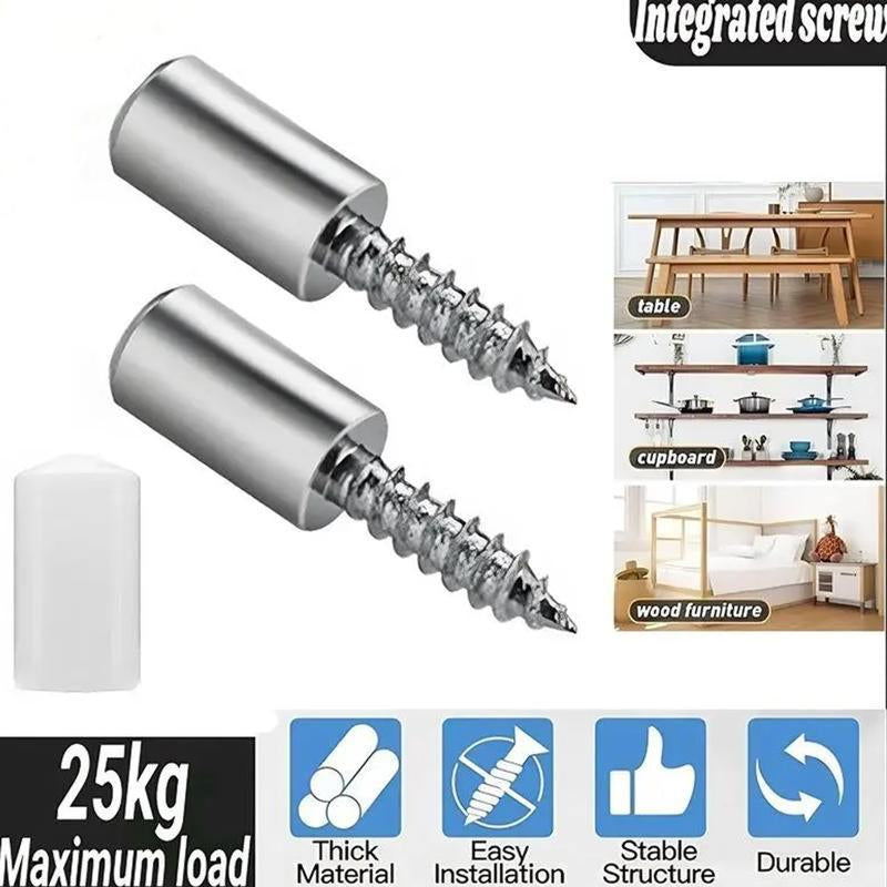 40Count Self-Tapping Screws,Shelf Support Pegs,Shelf Pins with Non-Slip Sleeve,Cabinet Shelf Pegs for Kitchen Utensils,Bookcases and Wardrobes,Fixed Support Self-Tapping Cross Screw.