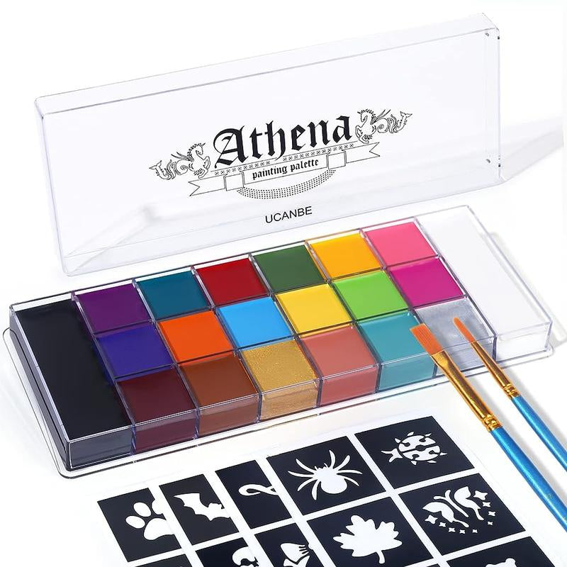 UCANBE Athena Face and Body Oil Paint Palette, Professional and Safe Non-Toxic Tattoo Halloween Special Effects Party Makeup Kit for Kids and Adults.
