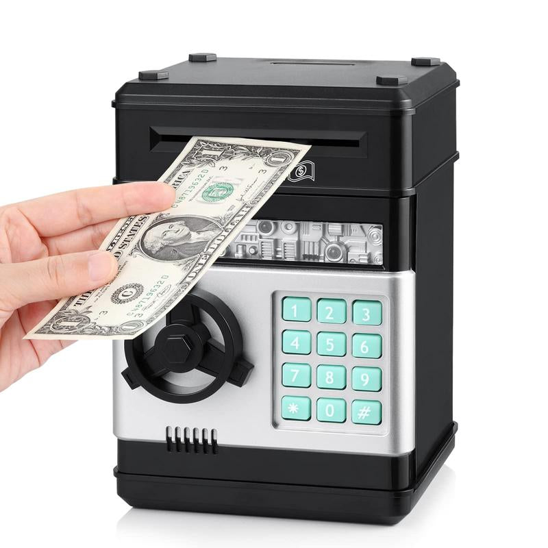 Piggy Bank for Boys Adults, Electronic ATM Coin Cash Bank with with Password Code Lock and Auto Grab Bill Slot, Large Capacity Coin Bank Money Jar for Adults, Designed for All US Coins