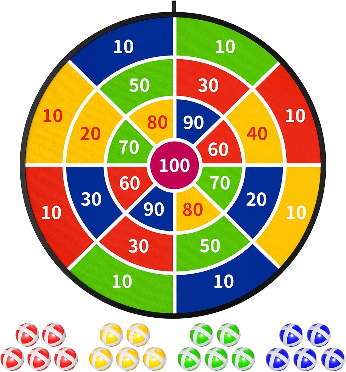 29" Large Dart Board for Kids, Boys Toys Dartboards with 20 Velcro Sticky Balls, Indoor & Outdoor Sport Fun Party Play Game Toys, Birthday Kids Gift Boys Girls 3 4 5 6 7 8 9 10 11 12 Years Old