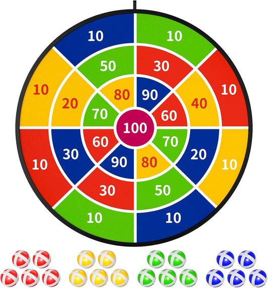 29" Large Dart Board for Kids, Boys Toys Dartboards with 20 Velcro Sticky Balls, Indoor & Outdoor Sport Fun Party Play Game Toys, Birthday Kids Gift Boys Girls 3 4 5 6 7 8 9 10 11 12 Years Old