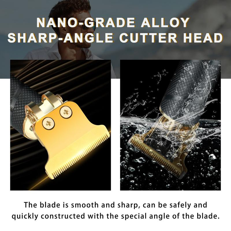 Rechargeable T-Blade Hair Clippers for Men,Approached Zero Gapped Hair Trimmer,Home Hair Cutting Cordless Grooming Kit.