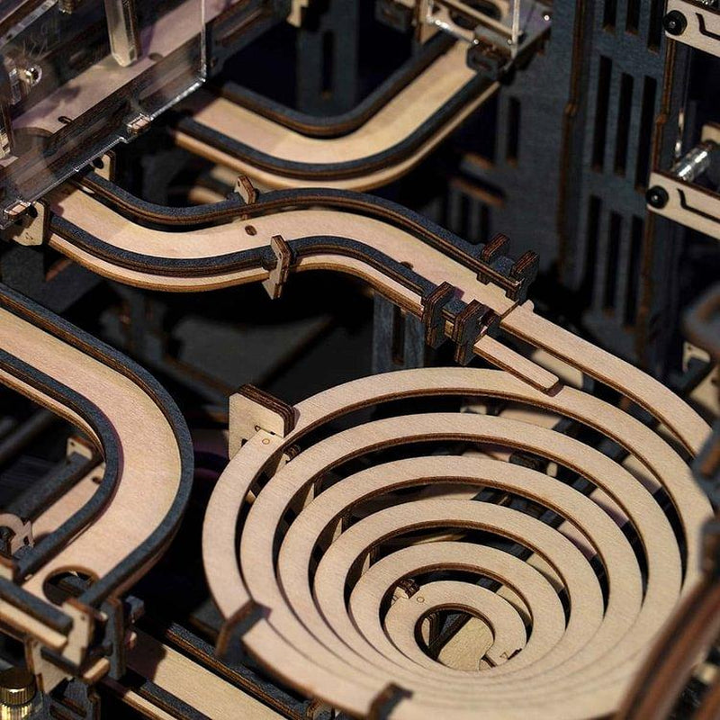 【Self-Assembly Puzzle】Rokr 3D Wooden Puzzles for Adults Marble Run Model Building Kit(Lga01 Marble Night City)