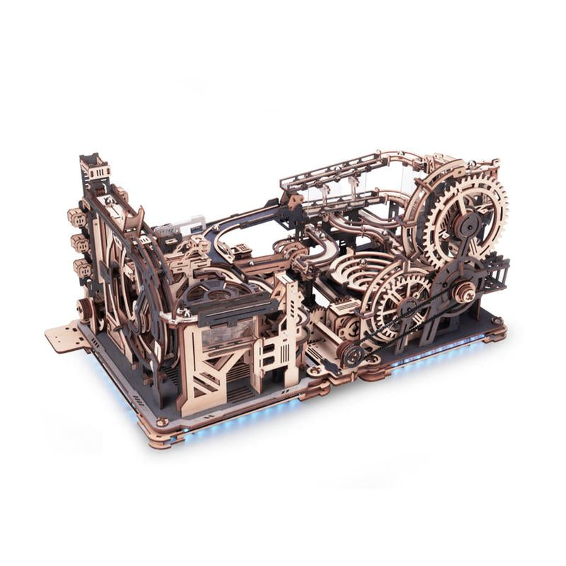 【Self-Assembly Puzzle】Rokr 3D Wooden Puzzles for Adults Marble Run Model Building Kit(Lga01 Marble Night City)