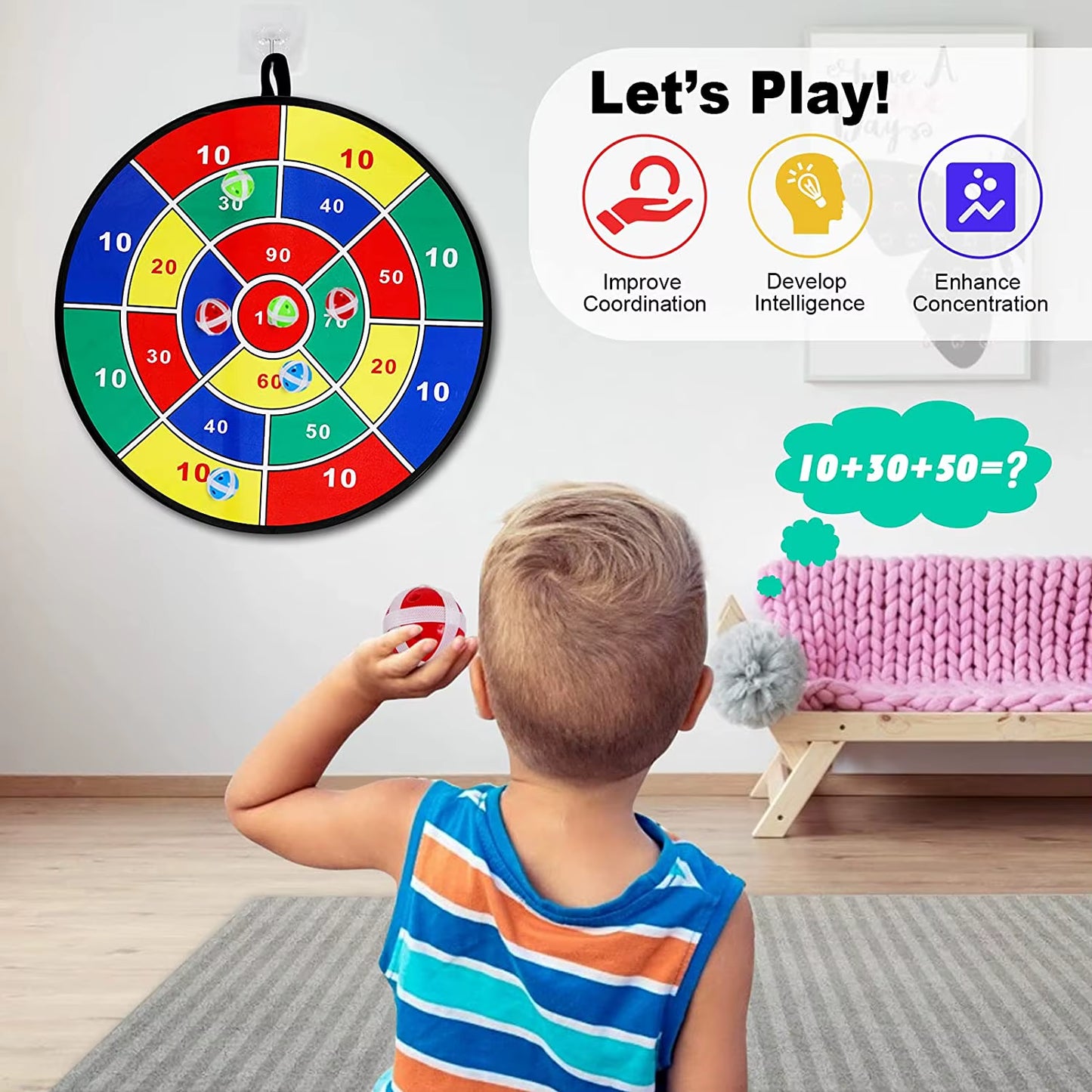 Sticky Balls Dart Board Games for Children Boys Indoor Party Games Dart Board for Kids Educational Toys 3 4 5 Years